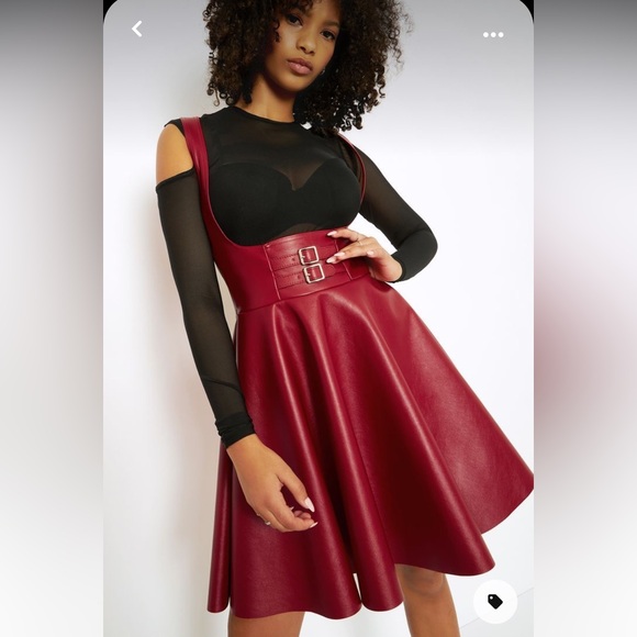 Blackmilk Dresses & Skirts - Blackmilk Route 66 red faux leather underbust corset dress L goth Whimsigoth
